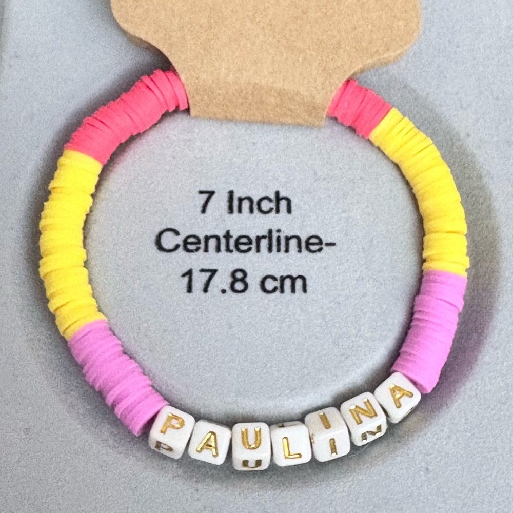 PAULINA 7” bracelet. Can make custom names please look for our custom listing